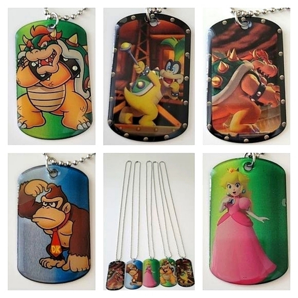 Super Mario Bros Necklaces 5 Necklaces Bowser Peach Kong Iggy Koopa #0268